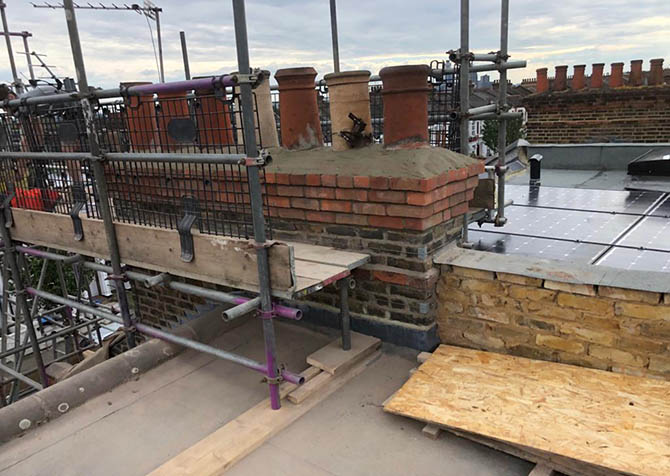 Chimney rebuild in North West London complete