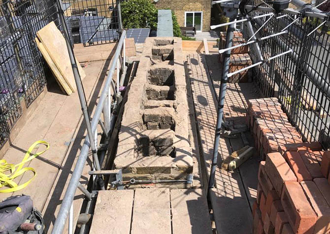 Preparation for partial chimney rebuild