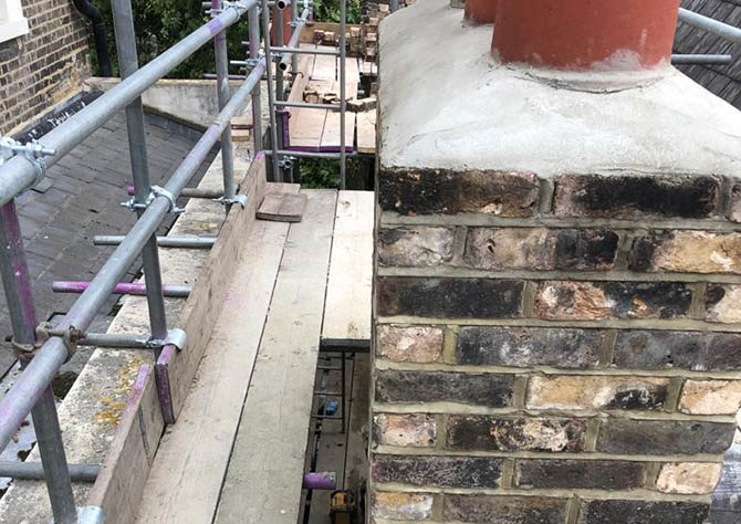 Rebuild chimney stack listed building