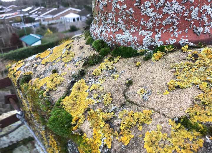 Cracked chimney flaunching repair